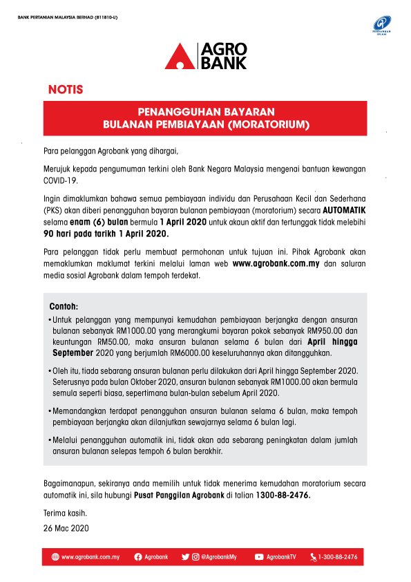 Contoh Surat Menangguhkan Bayaran Loan Kepada Bank